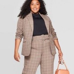 A New Day Plaid Twill Blazer